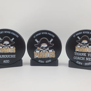 ROSTER Color Hockey Puck, Year End Player Coach Gift, Team Logo Sport Gift, Personalized Ice Hockey Pucks, Team Memorabilia, UV printed image 13