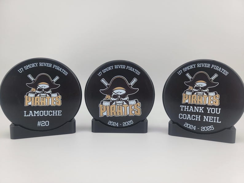 ROSTER Color Hockey Puck, Year End Player Coach Gift, Team Logo Sport Gift, Personalized Ice Hockey Pucks, Team Memorabilia, UV printed image 13