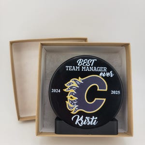 Custom Color Hockey Puck, Year End Player Coach Gift, Team Logo Sport Gift, Personalized Ice Hockey Pucks, Team Memorabilia, UV printed image 13