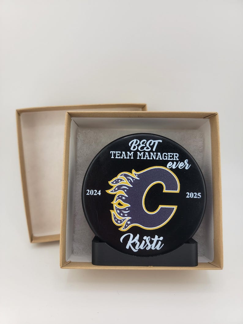 Custom Color Hockey Puck, Year End Player Coach Gift, Team Logo Sport Gift, Personalized Ice Hockey Pucks, Team Memorabilia, UV printed image 13