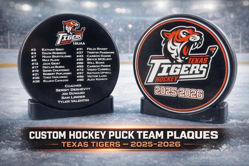 Custom Color Hockey Puck, Year End Player Coach Gift, Team Logo Sport Gift, Personalized Ice Hockey Pucks, Team Memorabilia, UV printed image 4