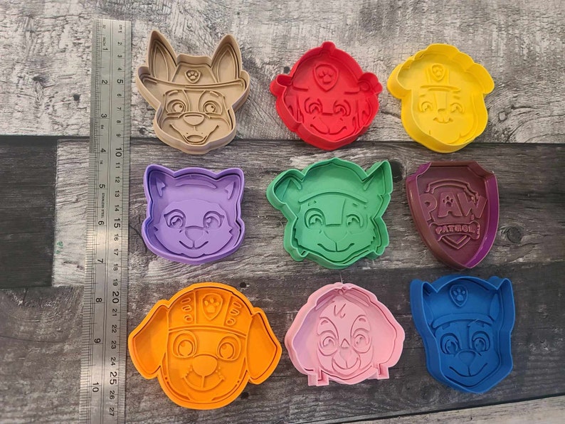 Chase, Skye, Everest, Rocky, Rubble, Tracker, Zuma and Marshall Inspired Cookie Cutters Paw image 1