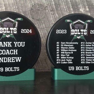 Custom Color Hockey Puck, Year End Player Coach Gift, Team Logo Sport Gift, Personalized Ice Hockey Pucks, Team Memorabilia, UV printed image 6