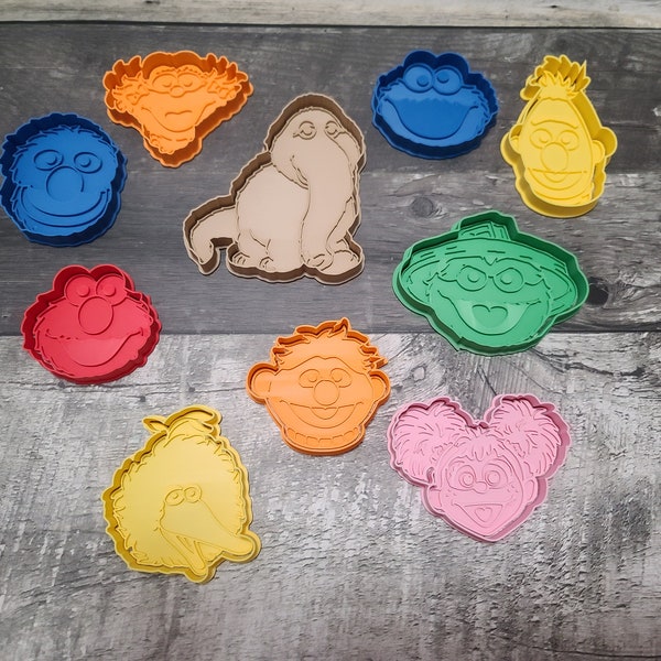 Sesame, Elmo, Grover, Cookie Monster, Abby, Bert and Ernie Street Cookie Cutters and Stamps