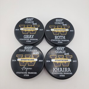 ROSTER Color Hockey Puck, Year End Player Coach Gift, Team Logo Sport Gift, Personalized Ice Hockey Pucks, Team Memorabilia, UV printed image 8