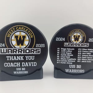ROSTER Color Hockey Puck, Year End Player Coach Gift, Team Logo Sport Gift, Personalized Ice Hockey Pucks, Team Memorabilia, UV printed image 14