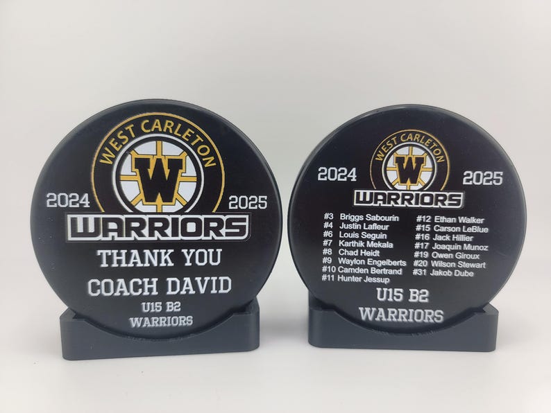 ROSTER Color Hockey Puck, Year End Player Coach Gift, Team Logo Sport Gift, Personalized Ice Hockey Pucks, Team Memorabilia, UV printed image 14
