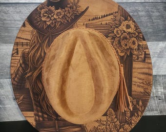Engraved Christian, Cross, Bible, Faith, Jesus, Religious, Mom, Grandma Fedora Cowgirl Hat