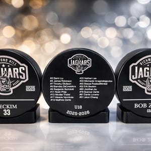 Custom Color Hockey Puck, Year End Player Coach Gift, Team Logo Sport Gift, Personalized Ice Hockey Pucks, Team Memorabilia, UV printed image 3