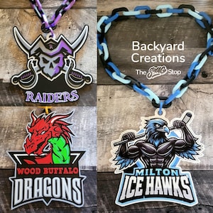 BIG CHAIN ketting met sportlogo, ketting omdraaien, speler van het spel, MVP, aanpasbaar, grote sportketting,