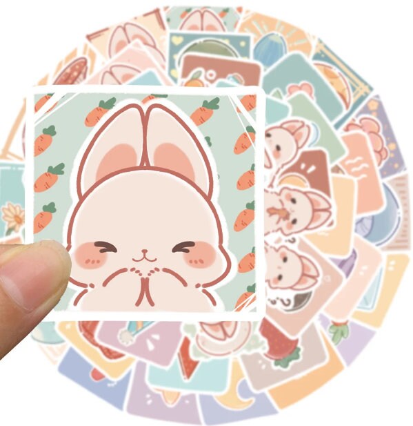 Jade Rabbit Sticker Cute Jade Rabbit Bunny Girl Kawaii Cartoon Stickers DIY - Etsy