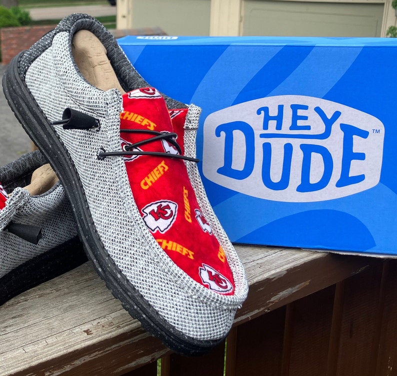 Men's KC Chiefs Hey Dudes Grey - Etsy