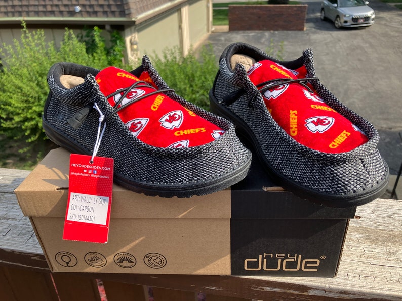 Men's KC Chiefs Hey Dudes Carbon - Etsy