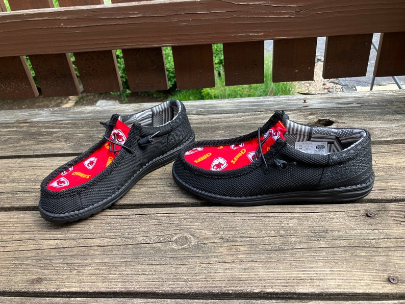 Men’s Kansas City Chiefs Hey Dudes Black - Etsy