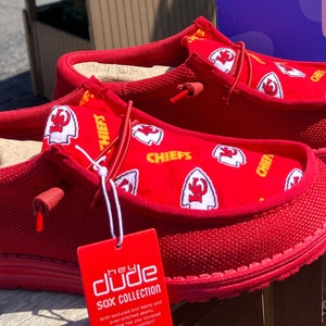 Men’s & Womens KC Chiefs Hey Dudes Red - Etsy