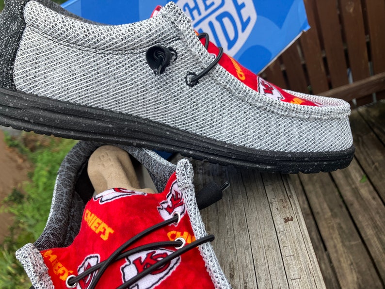 Men's KC Chiefs Hey Dudes Grey - Etsy