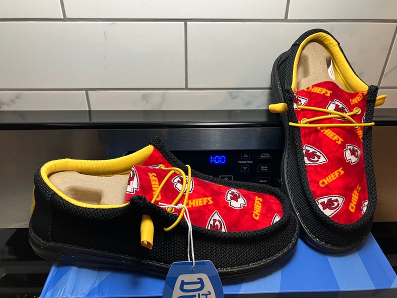 Men’s Kansas City Chiefs Hey Dudes Black - Etsy