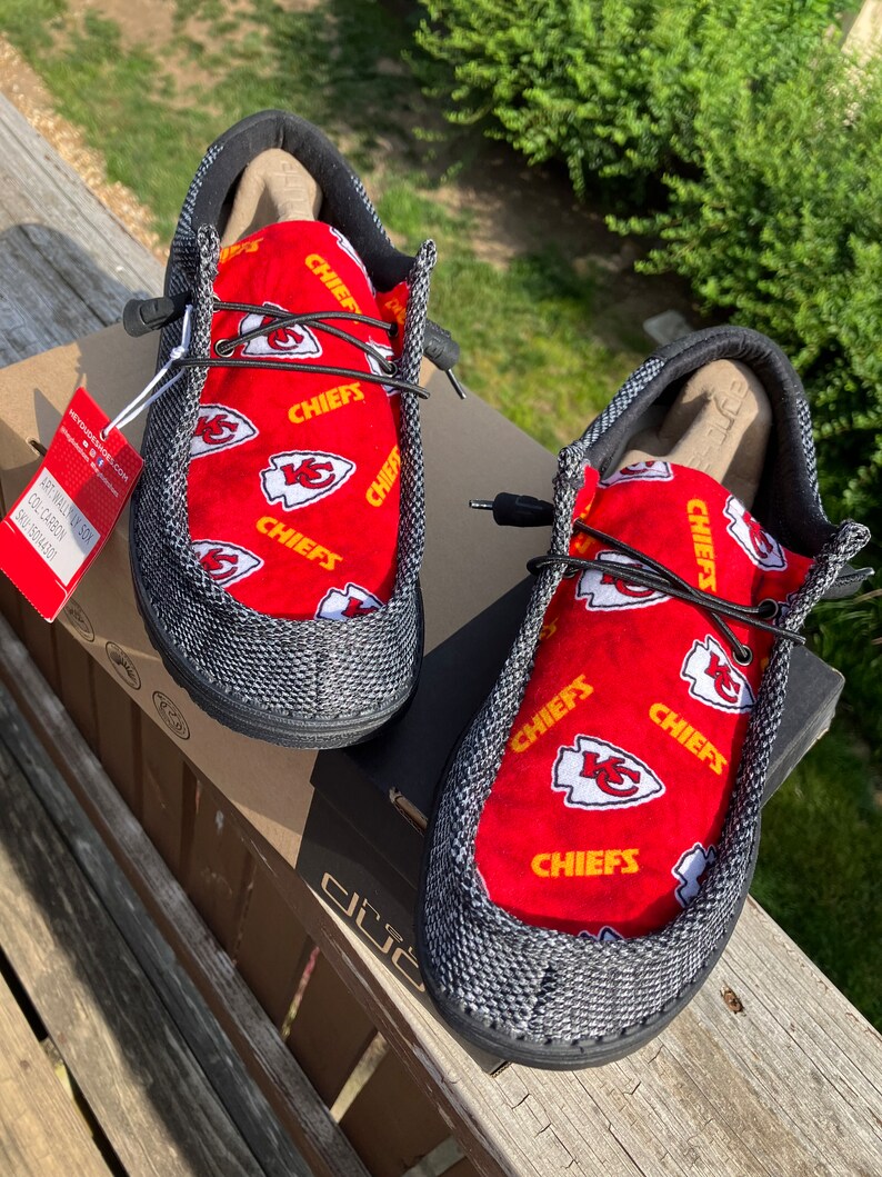 Men's KC Chiefs Hey Dudes Carbon - Etsy