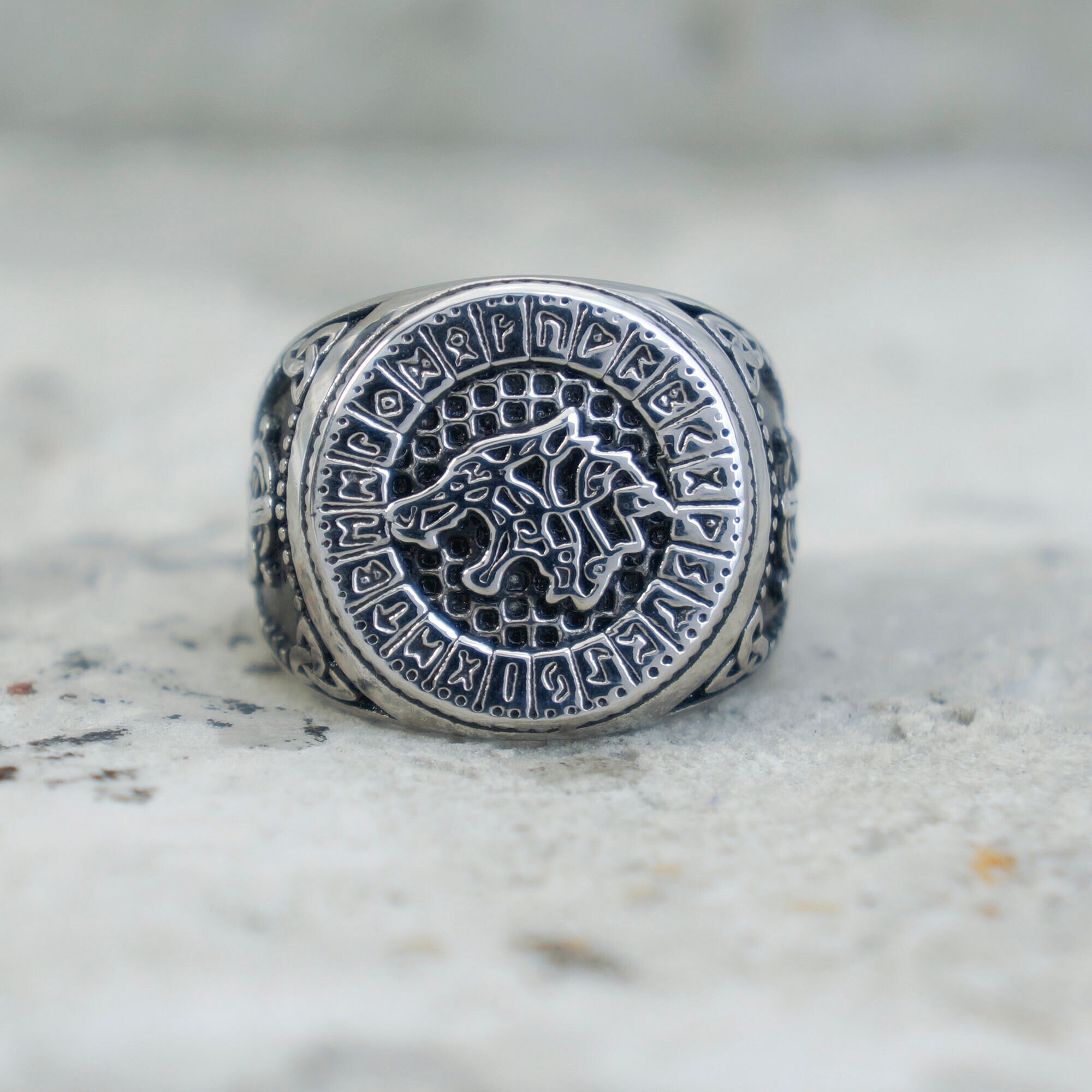Roaring Lion Ring Viking Herren Gold 316L Edelstahl L we Ring Tier