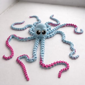 Articulated Octopus Mini Version Flexi 3D Model STL File,Articulated Cute Octopus STL file 3D Print, Tiny Octopus STL Print Files