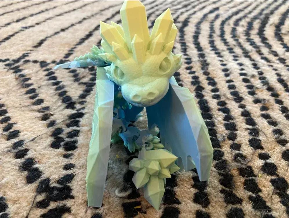Articulated Baby Dragon Desk Toy STL File Print 3D, Articulated Flexi ...