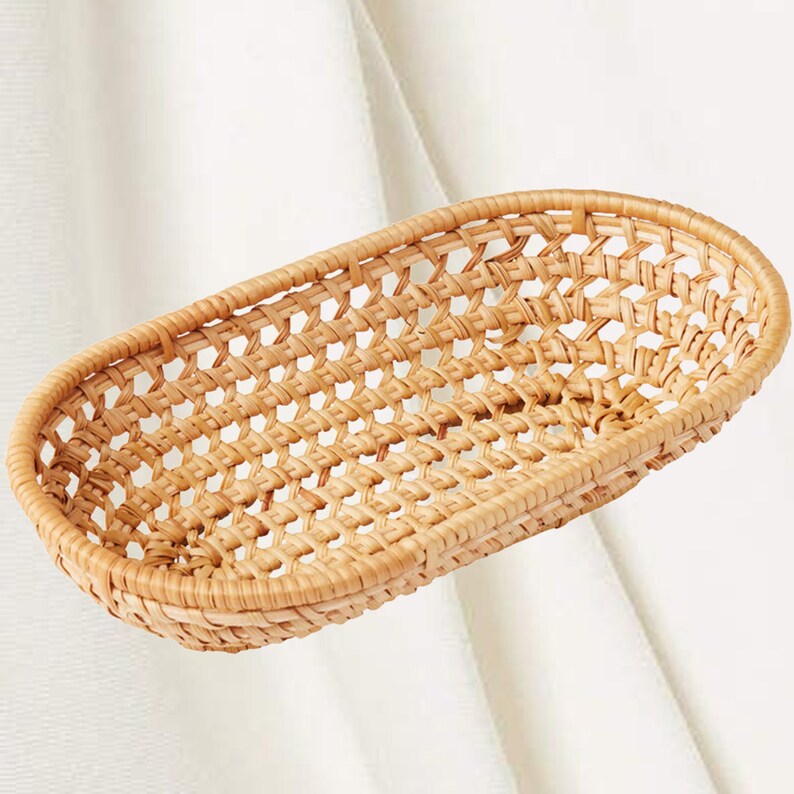 Oval Rattan Bread Basket Rattan Serving Platter Rattan Etsy