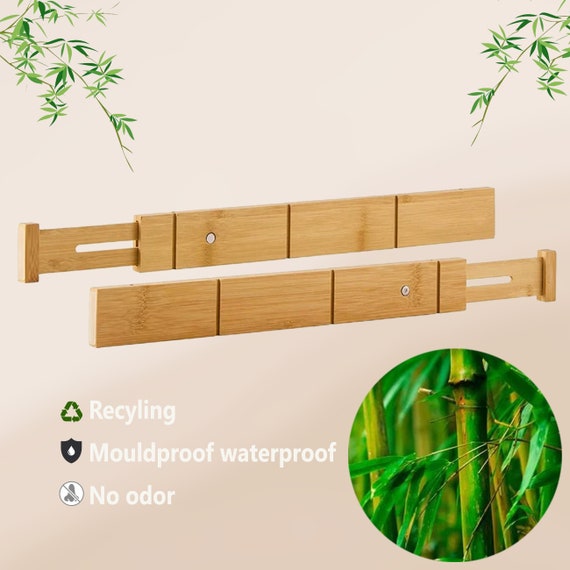 Set Adjustable Bamboo Drawer Divider Kitchen Drawer 