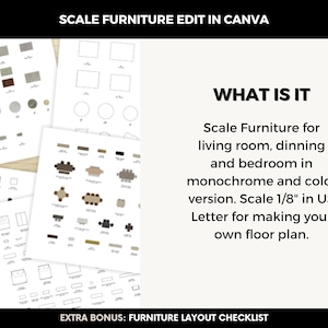 Printable Scale Furniture Templates Interior Design Scale 1/8" DIY ...