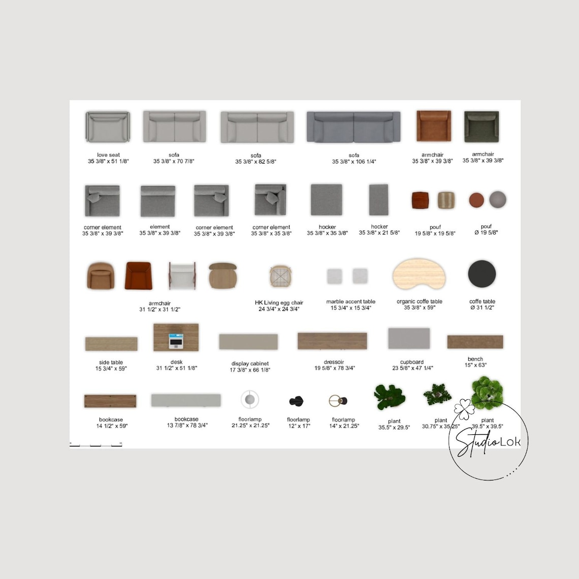 Furniture Printable Template Kit, DIY Floor Plan Kit, Furniture Layout ...