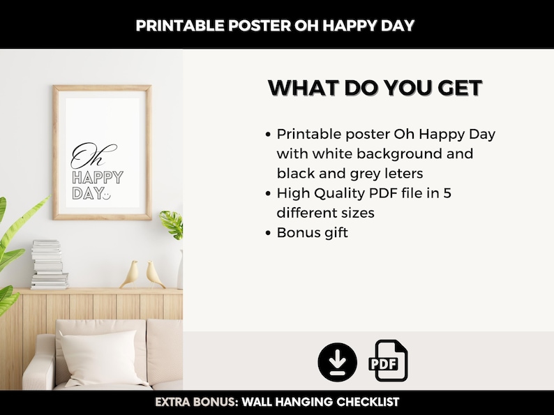 Oh Happy Day Quotes Positivity Poster, Cheerful Affirmation Poster ...