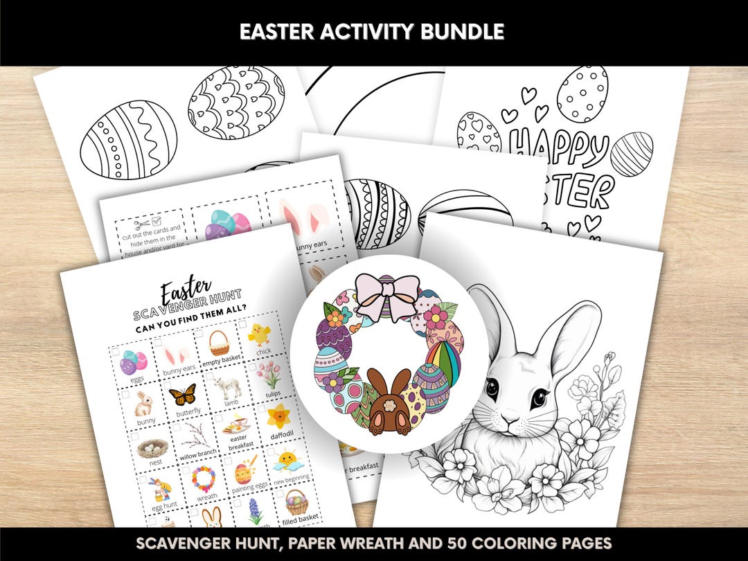 Easter Activity Bundle for Kids, Printable Easter Scavenger Hunt, DIY ...