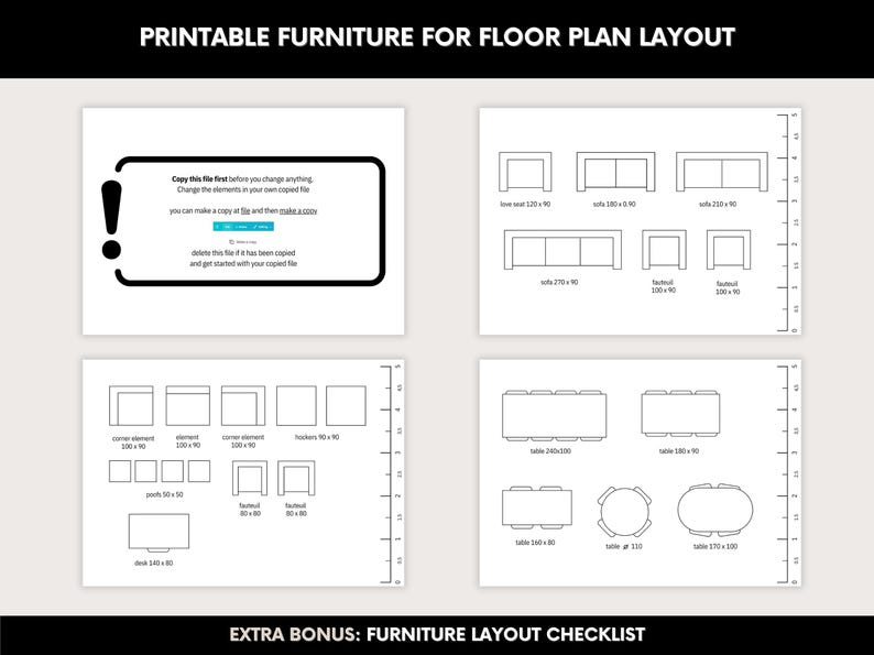 Editable Furniture Template Kit, DIY Floor Plan & Room Design in Canva, Canva Design Kit, Editable Floor Plan Furniture, DIY Home Design,