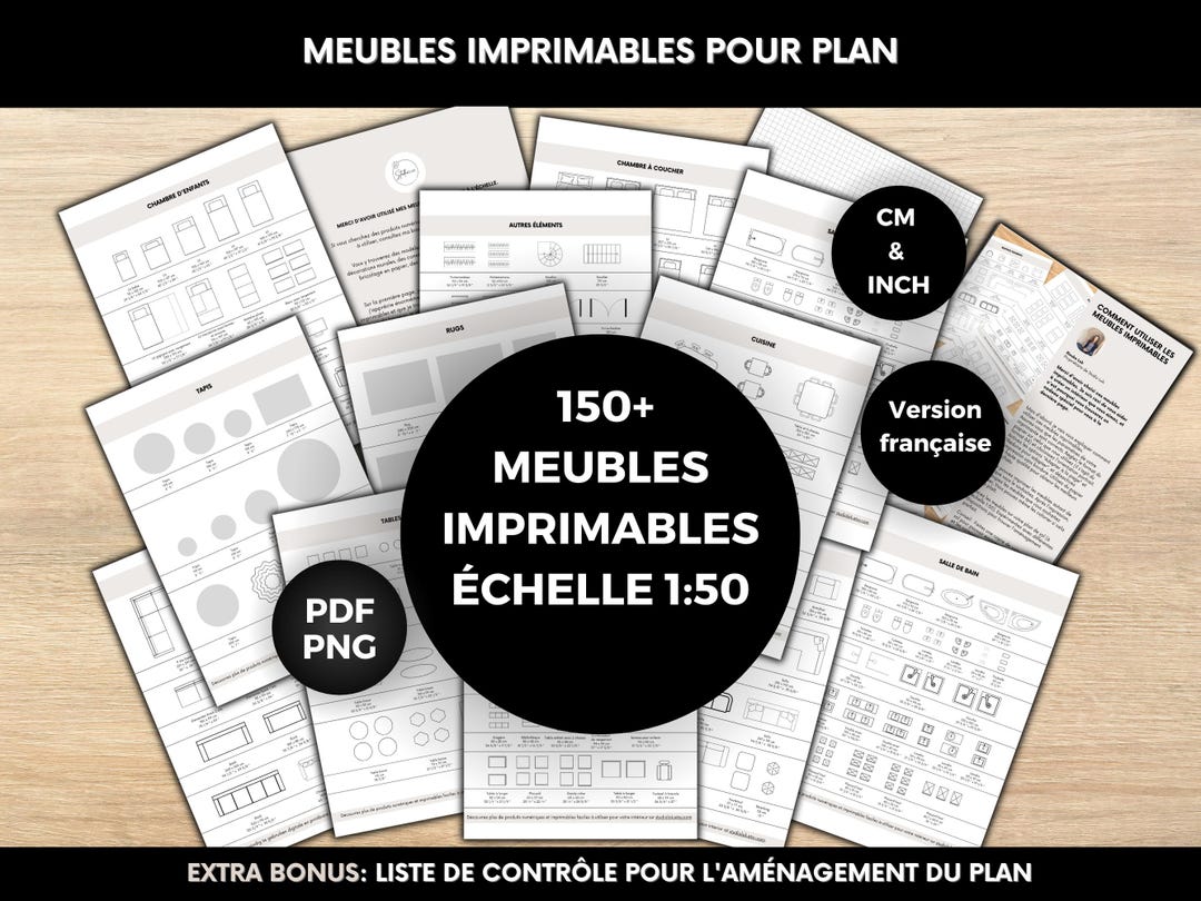 150+ Printable Scale 1:50 Furniture Templates for Floor Plans, Room ...