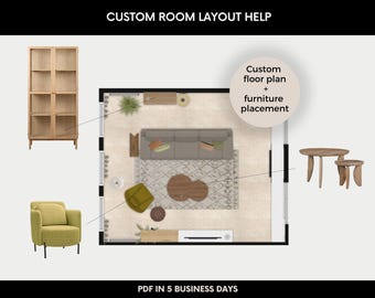 Room Layout Design Service, Custom Floor Plan with Furniture Placement, Personalized Interior Layout PDF