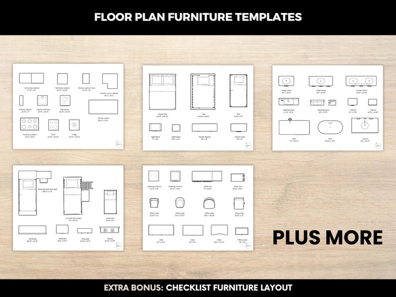 1/2" = 1' Floor Plan Furniture Templates. DIY Miniature Furniture ...