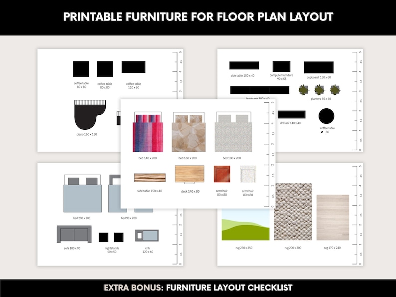 Editable Furniture Template Kit, DIY Floor Plan & Room Design in Canva, Canva Design Kit, Editable Floor Plan Furniture, DIY Home Design,