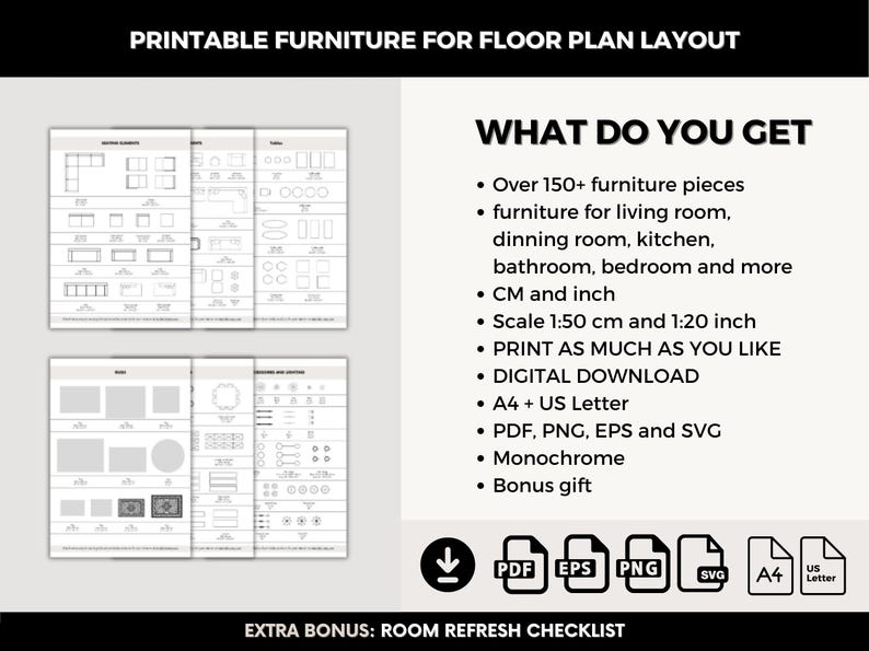 Printable Scale Furniture Templates Interior Design