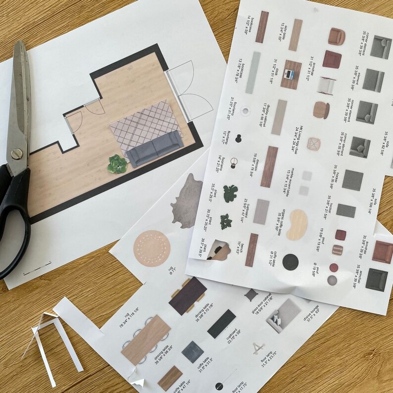 Furniture Printable Template Kit, DIY Floor Plan Kit, Furniture Layout ...