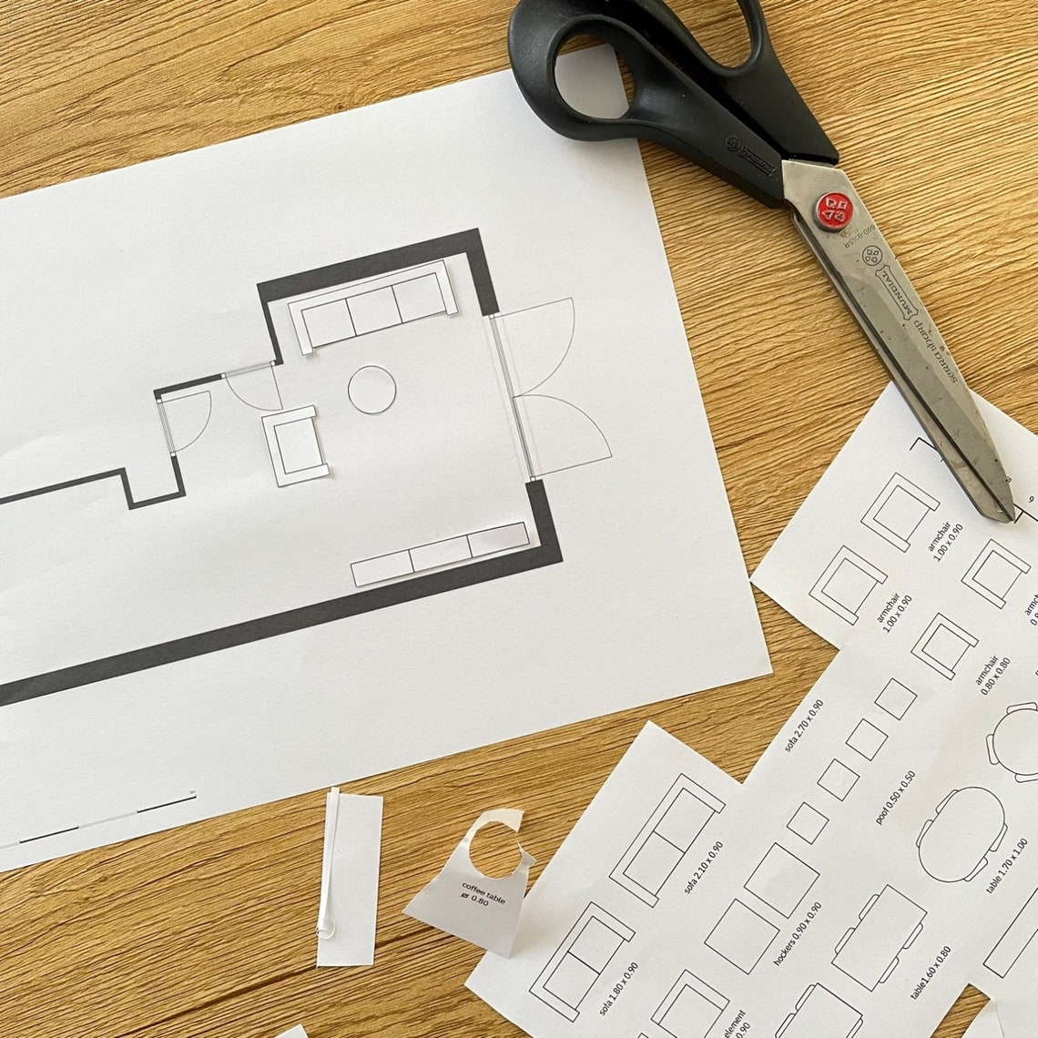Printable Template Scale Furniture A4 Coloring Page Scale Furniture