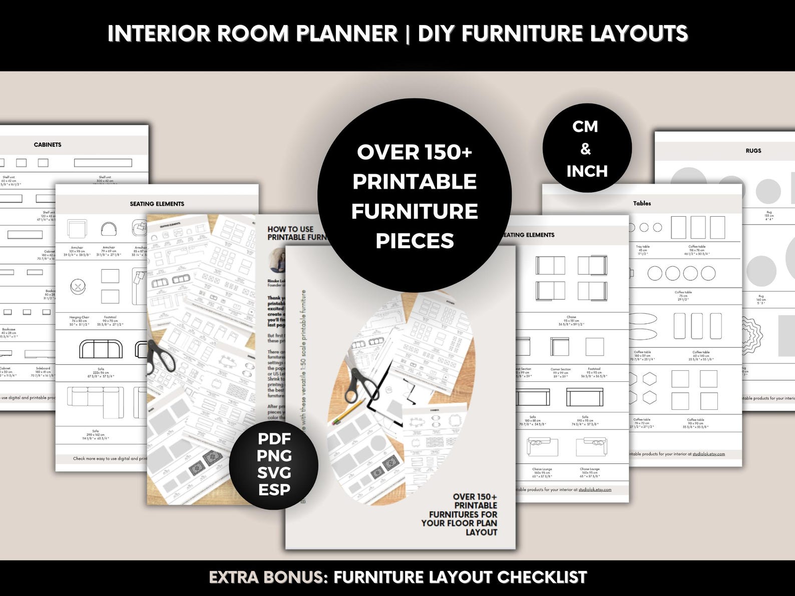 Printable Scale Furniture Templates, DIY Custom Floor Plan Design, Home ...