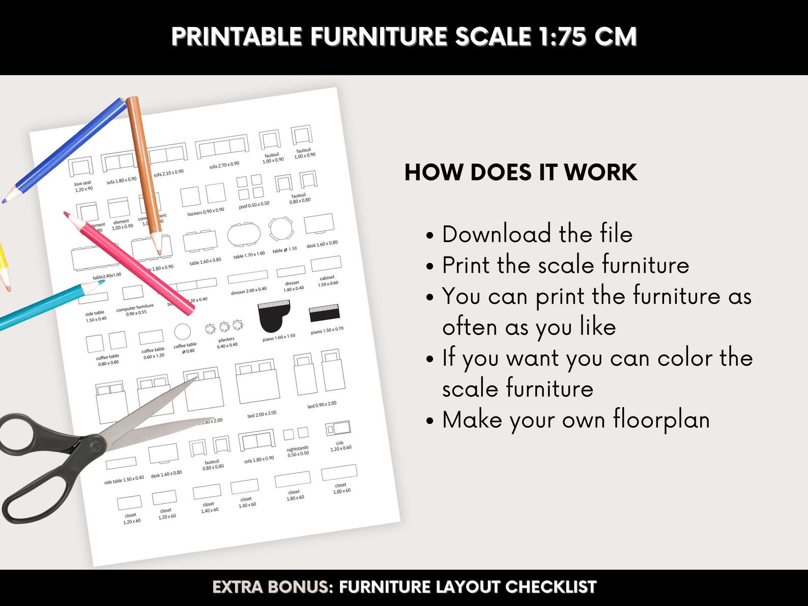 Furniture Template Printable
