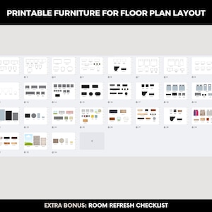 Editable Furniture Template Kit, DIY Floor Plan & Room Design in Canva, Canva Design Kit, Editable Floor Plan Furniture, DIY Home Design,