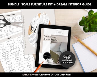 Printable Scale Furniture Templates, Interior Design E-Book (PDF)