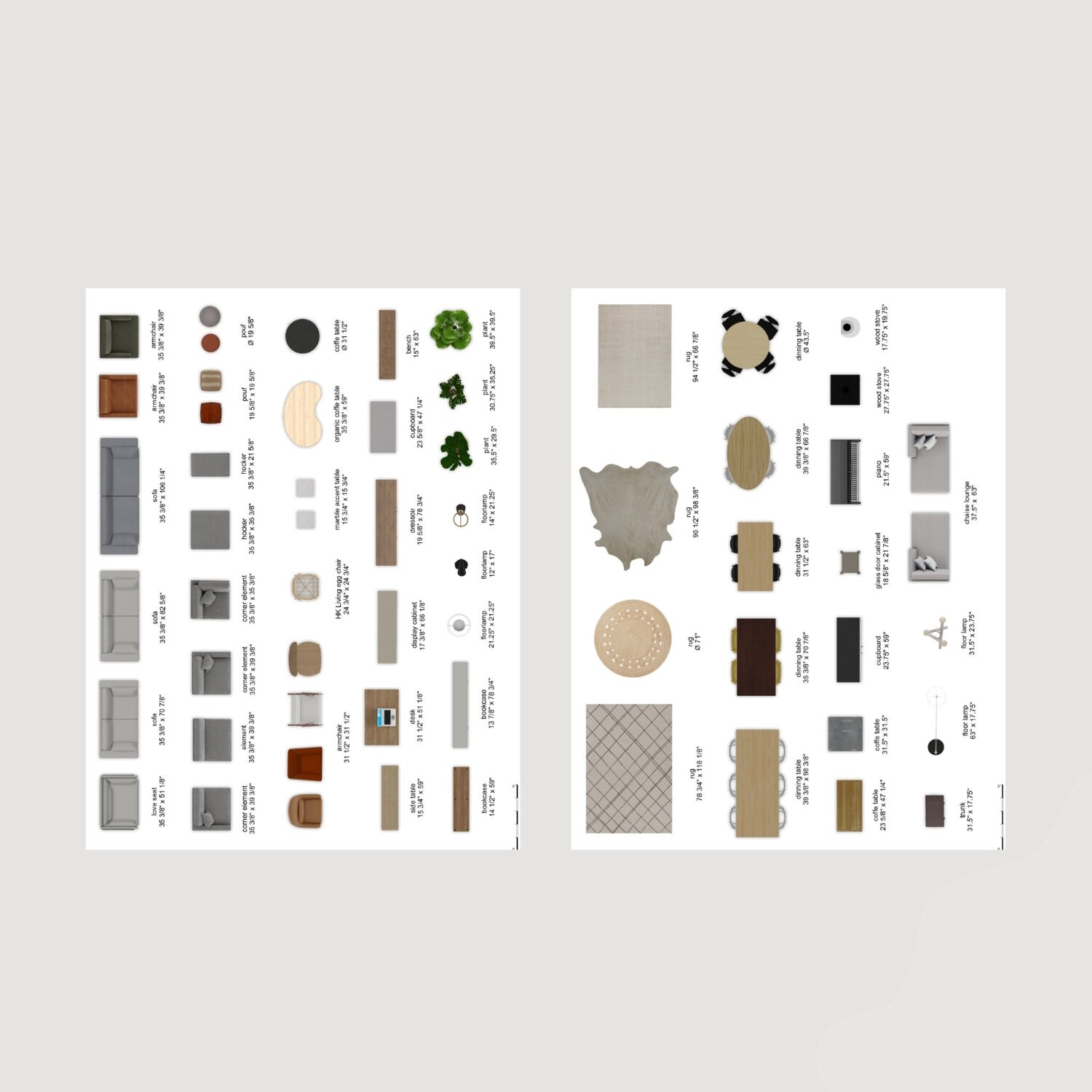 Furniture Printable Template Kit, DIY Floor Plan Kit, Furniture Layout ...