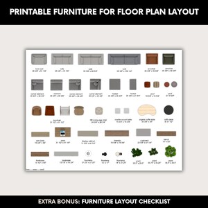 Furniture Printable Template Kit, DIY Floor Plan Kit, Furniture Layout ...