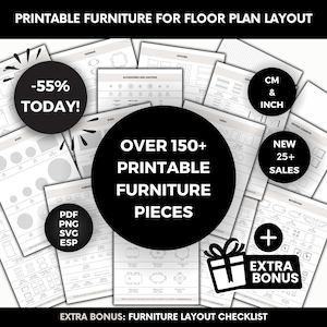Printable Scale Furniture Templates Interior Design 1:50 Scale DIY ...
