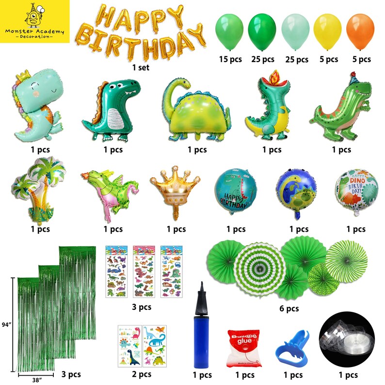 Dinosaur Birthday Party Decoration Birthday Balloon for Kids. - Etsy