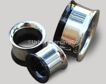2-in-1 Black PVD & Stainless Steel Screw Tunnel Plug | Double Flare Design | Versatile Body Jewelry