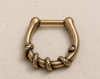 Seil Eingewickelt Antik Vergoldet Septum Clicker