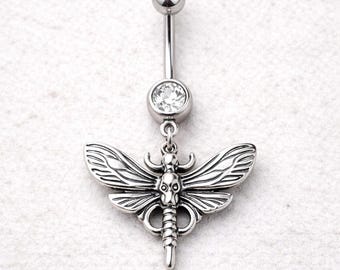 Gothic Schmetterling Schmuck für den Nabel - Edelstahl Schmuck für den Bauch